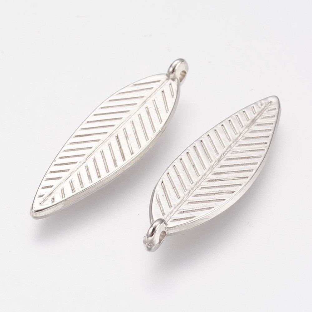 MP Leaf - Silver 35x10mm