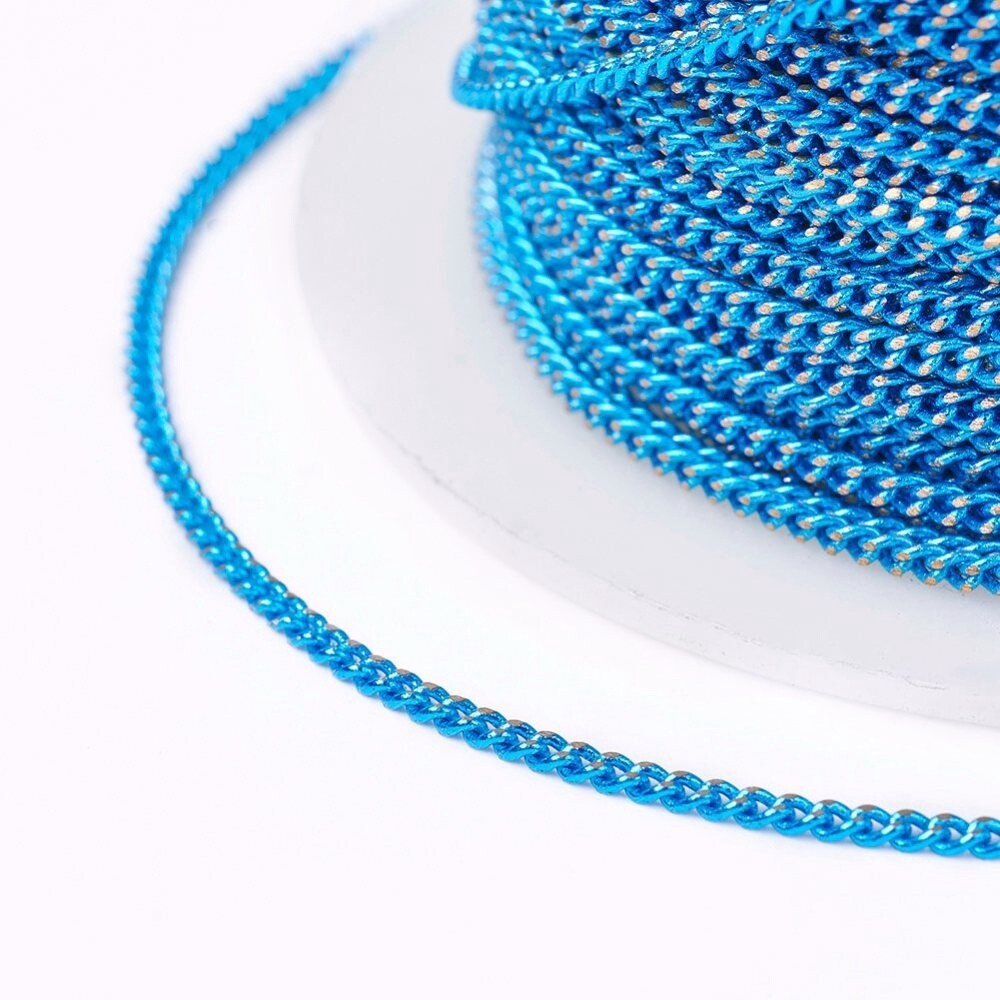 Curb Chain - Deep Sky Blue 2.2x1.8mm (Per M)