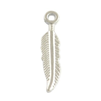 Feather Charm - Silver 21x4mm