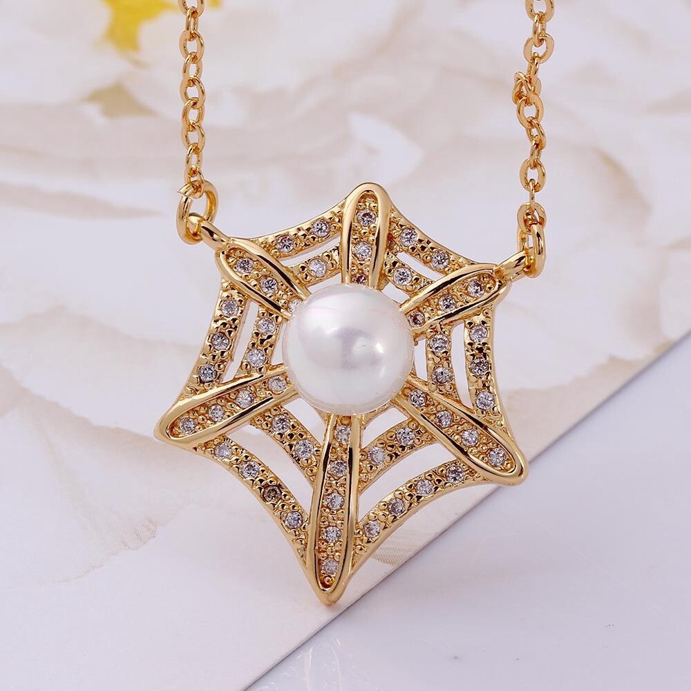 Spider Web Necklace - Gold