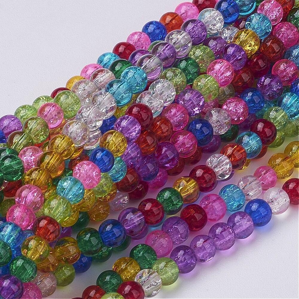 BG Crackle Round - Multi 4mm