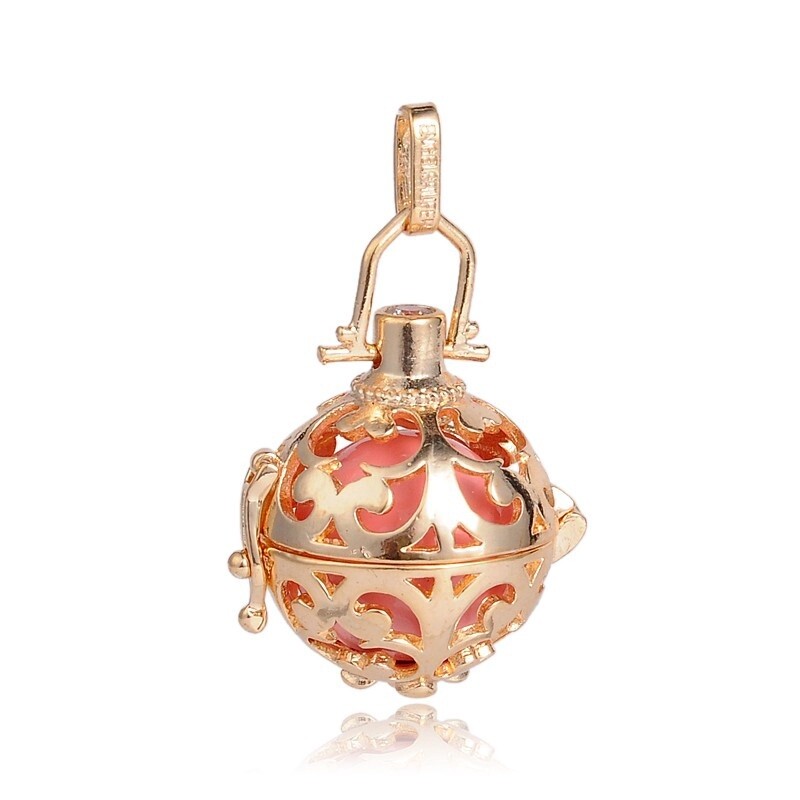 Round Angel Call Necklace - Rose Gold