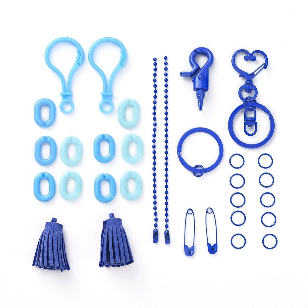 Inspiration Kit - 31 Piece Blue Keychain Making Kit