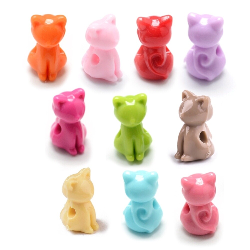 BG Sitting Kitten Bead - Mixed 14.5x8.5mm
