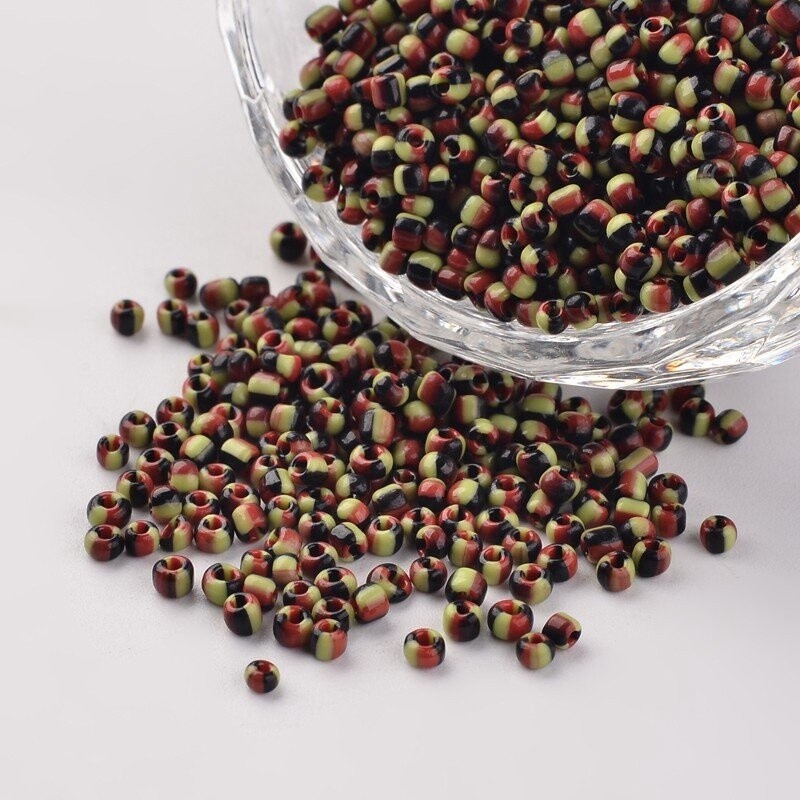 Bead Inspiration Kit - 50gm x Khaki Stripe Seed Bead 12
