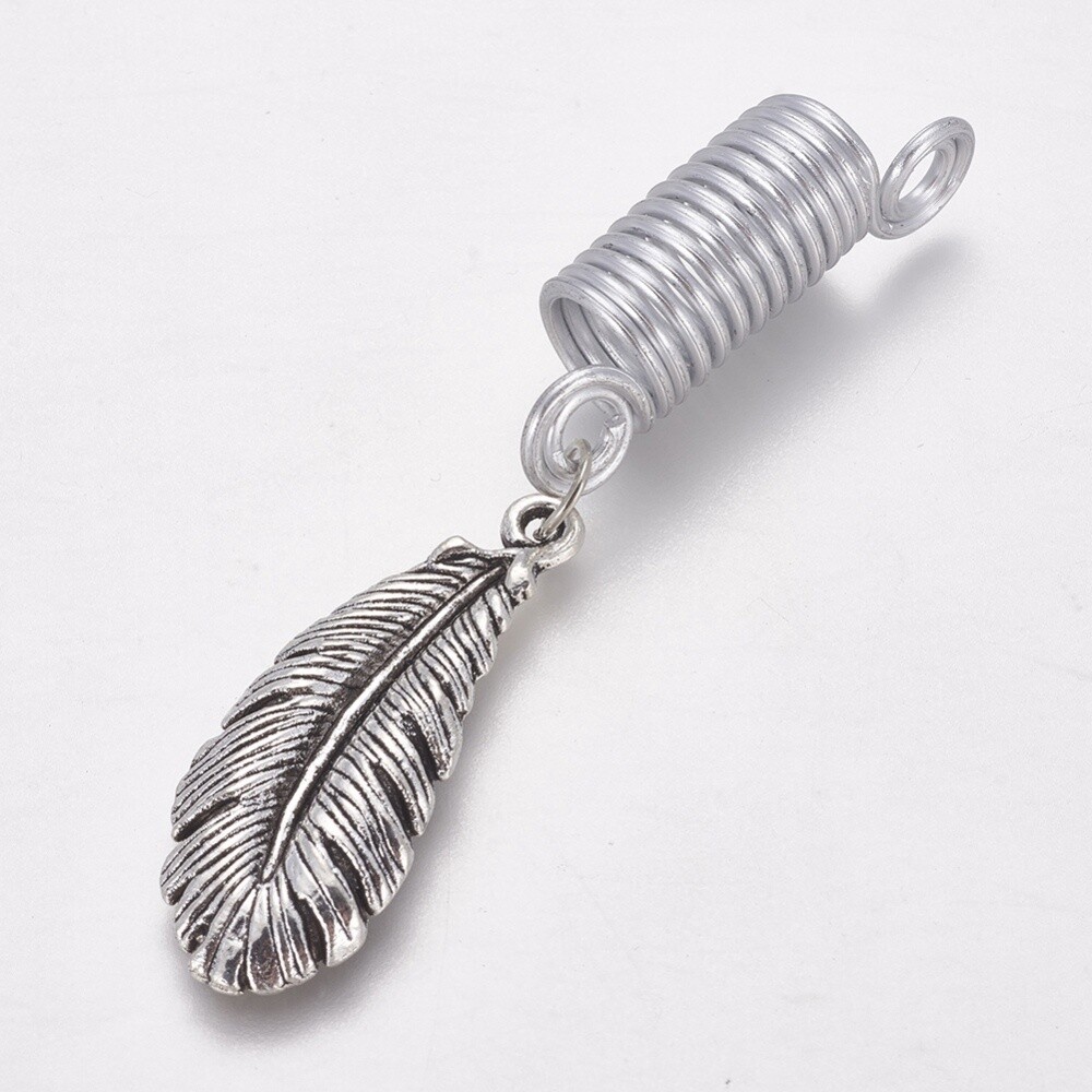 Dread Lock Cuff - Silver with Charm (LH 55mm)