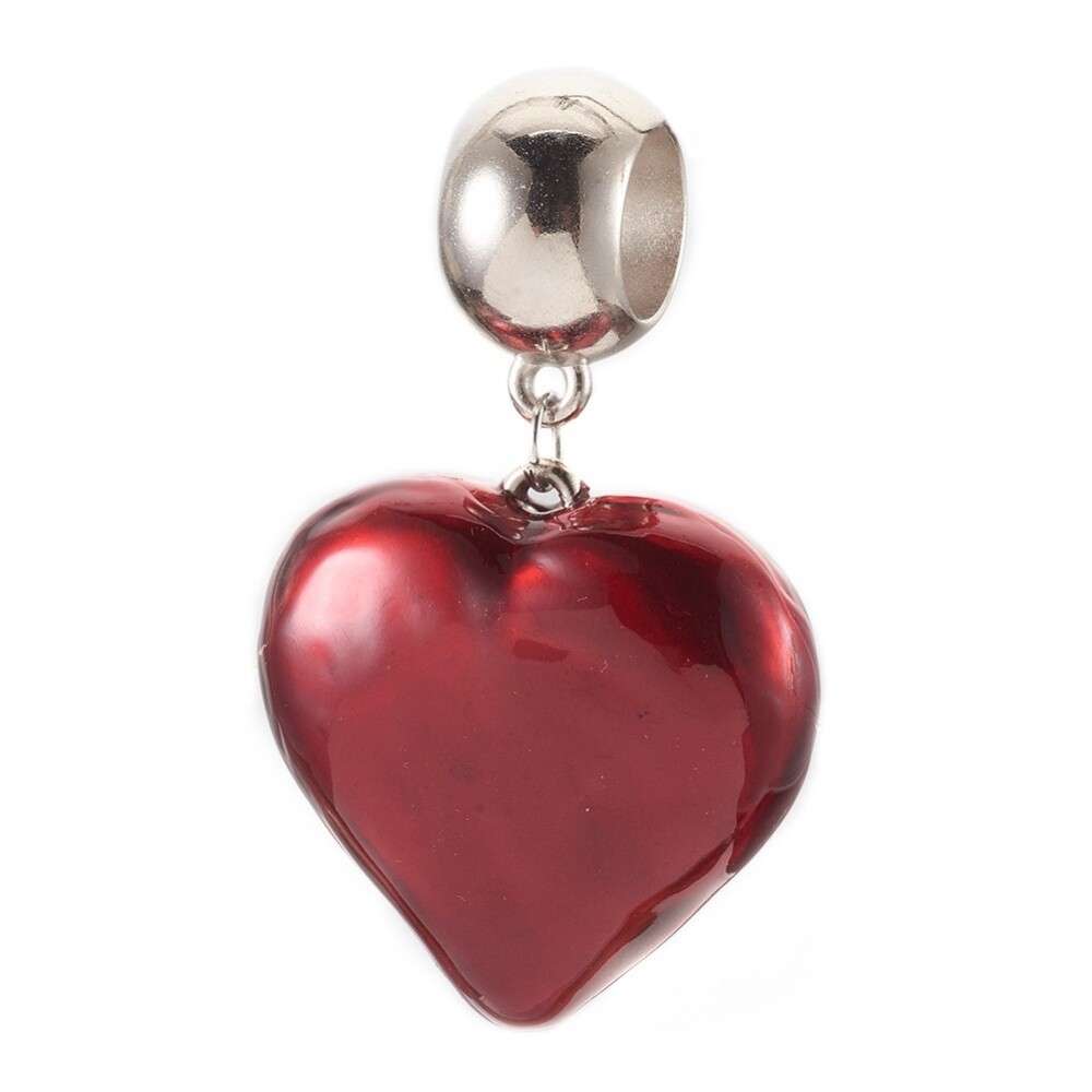 Red Heart Enamel Necklace