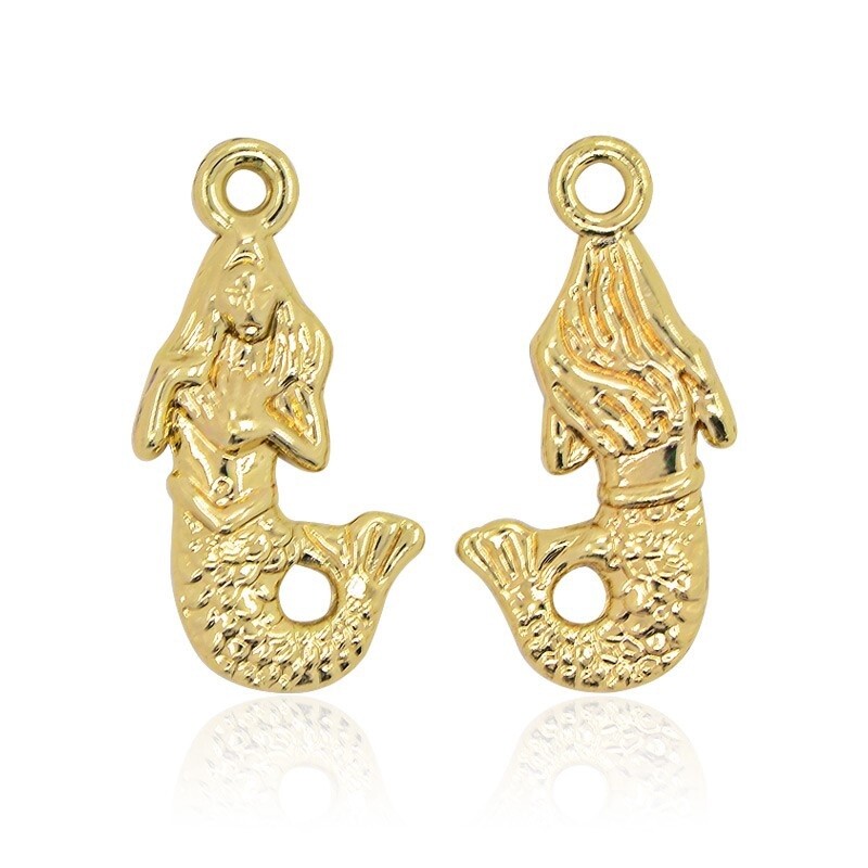 Mermaid Charm - Gold 22x12mm