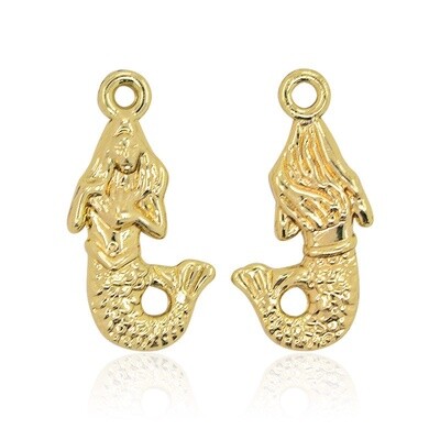 Mermaid Charm - Gold 22x12mm