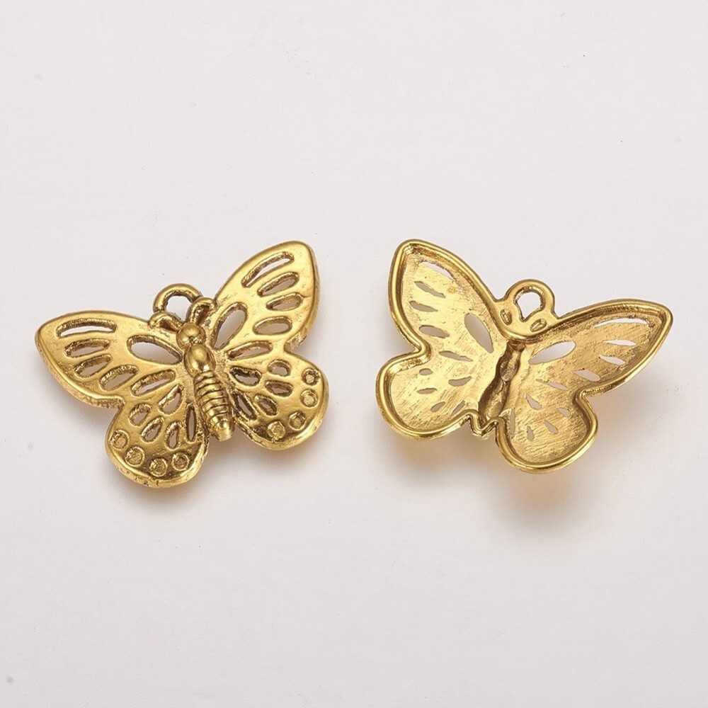 TS Butterfly Charm - Gold 17x25mm