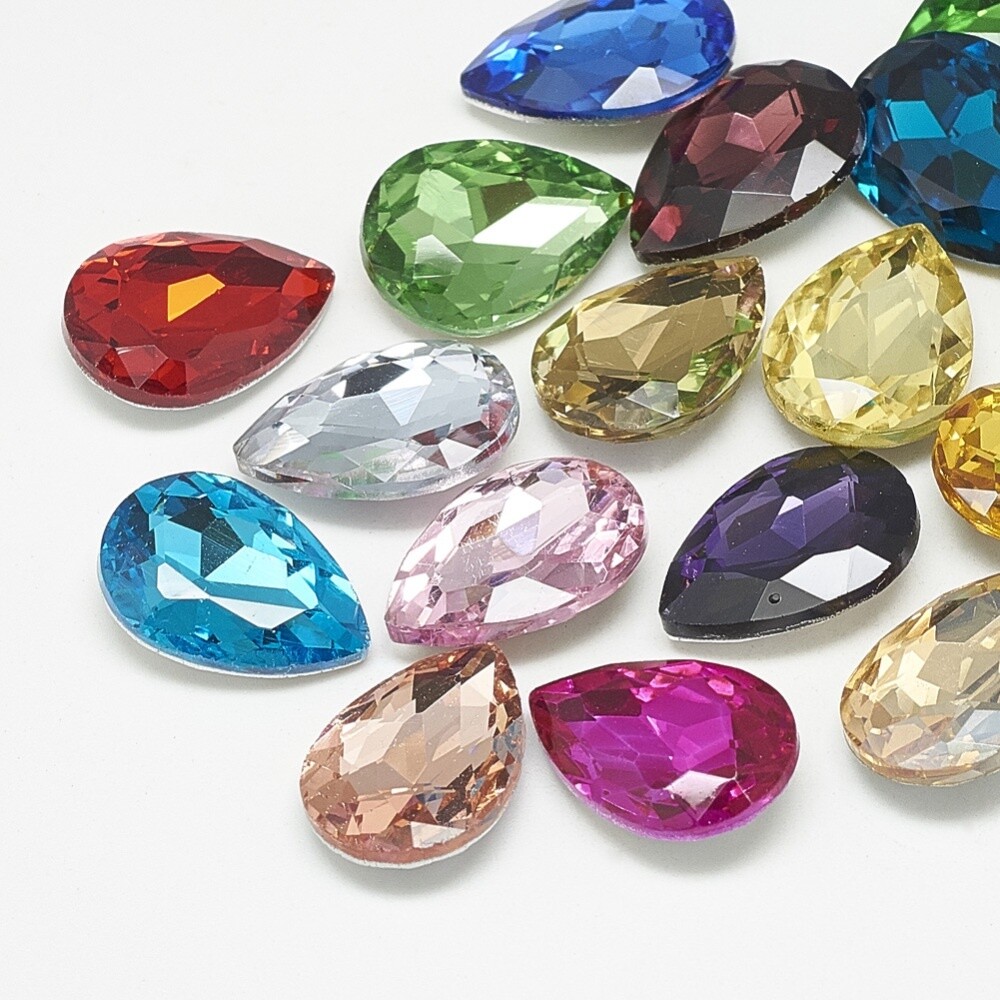 Teardrop Rhinestone Cabochon - Mixed 8x6mm