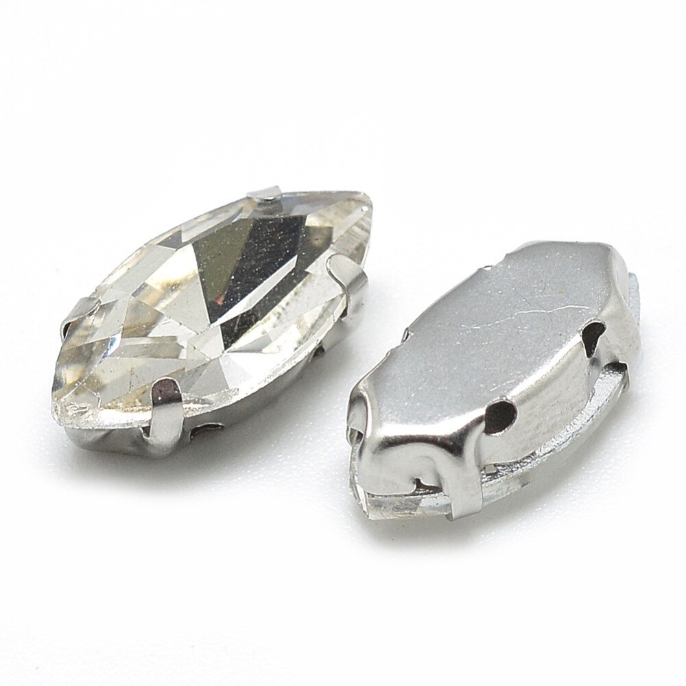 Horse Eye Rhinestone - Clear 8x4mm
