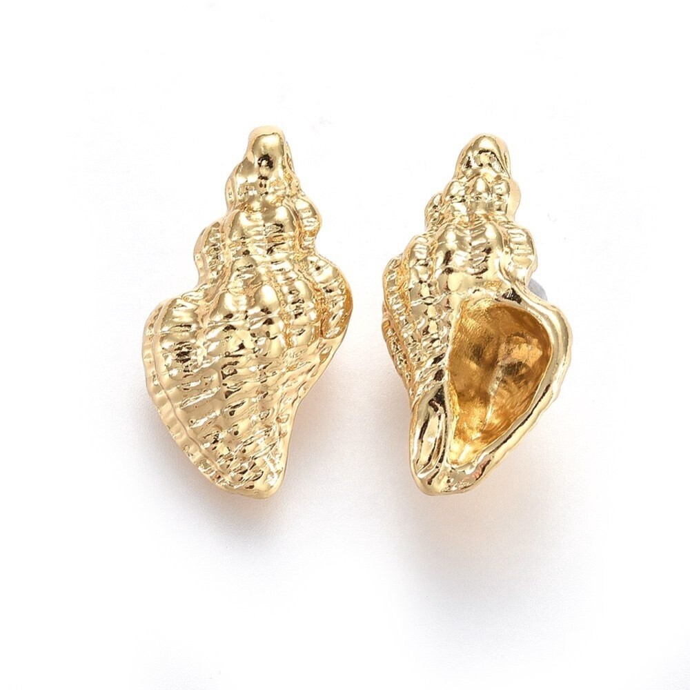Conch Charm - 14K Gold Plated 21x12mm