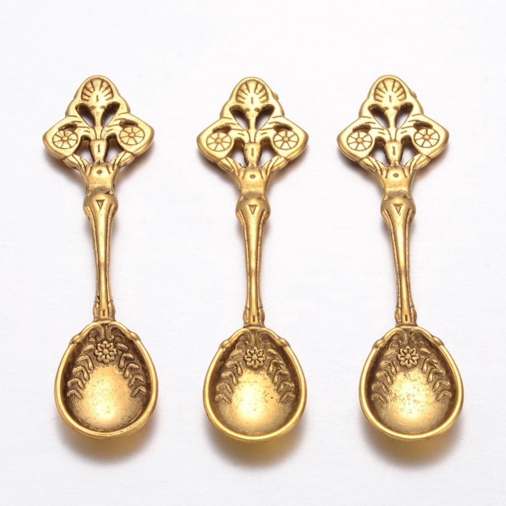 Teaspoon Charm - Gold 60x15mm