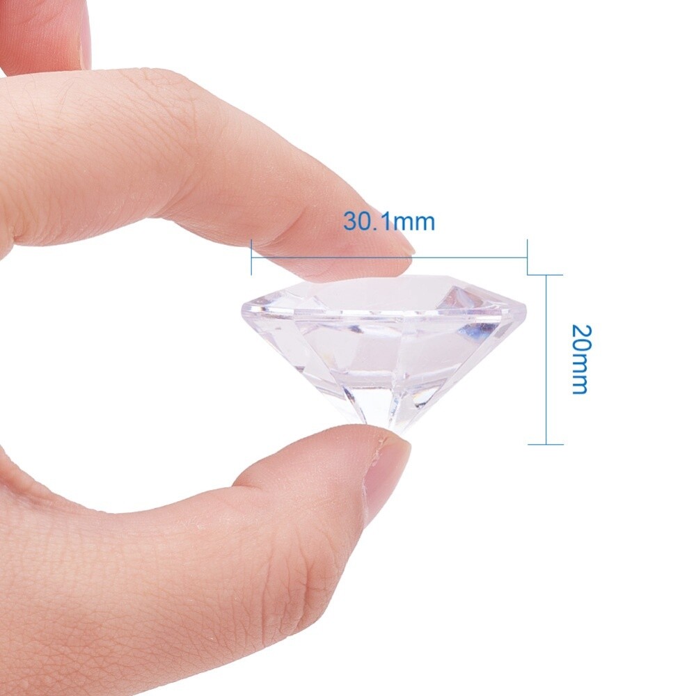 Diamond Acrylic Cabochons - 30mm