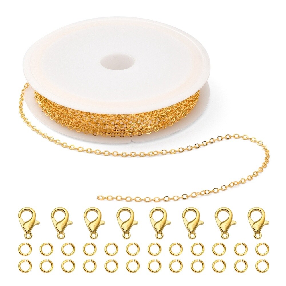 Inspiration Kit - Gold Necklace Making Kit With 3m Chain