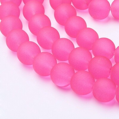 Frosted Glass Tiff - Deep Pink 10mm