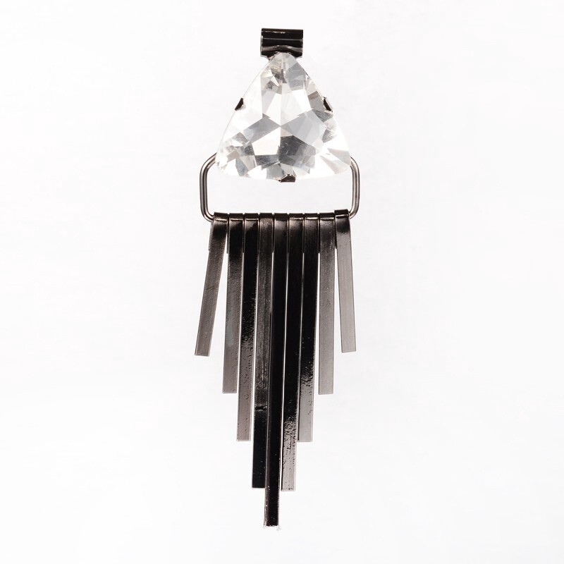 Triangular Rhinestone &amp; Metal Tassel Pendant (GM)
