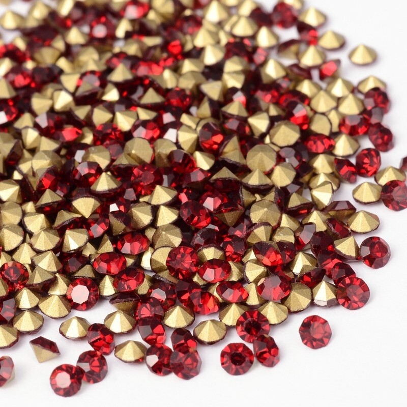 Point Back Rhinestone - Siam 1.9-2mm