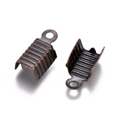 Leather Ends - Copper 13x5mm