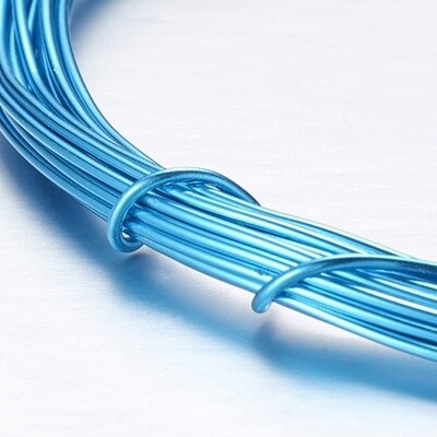 Aluminium Wire - Deep Sky Blue 10m Roll 18 Gauge
