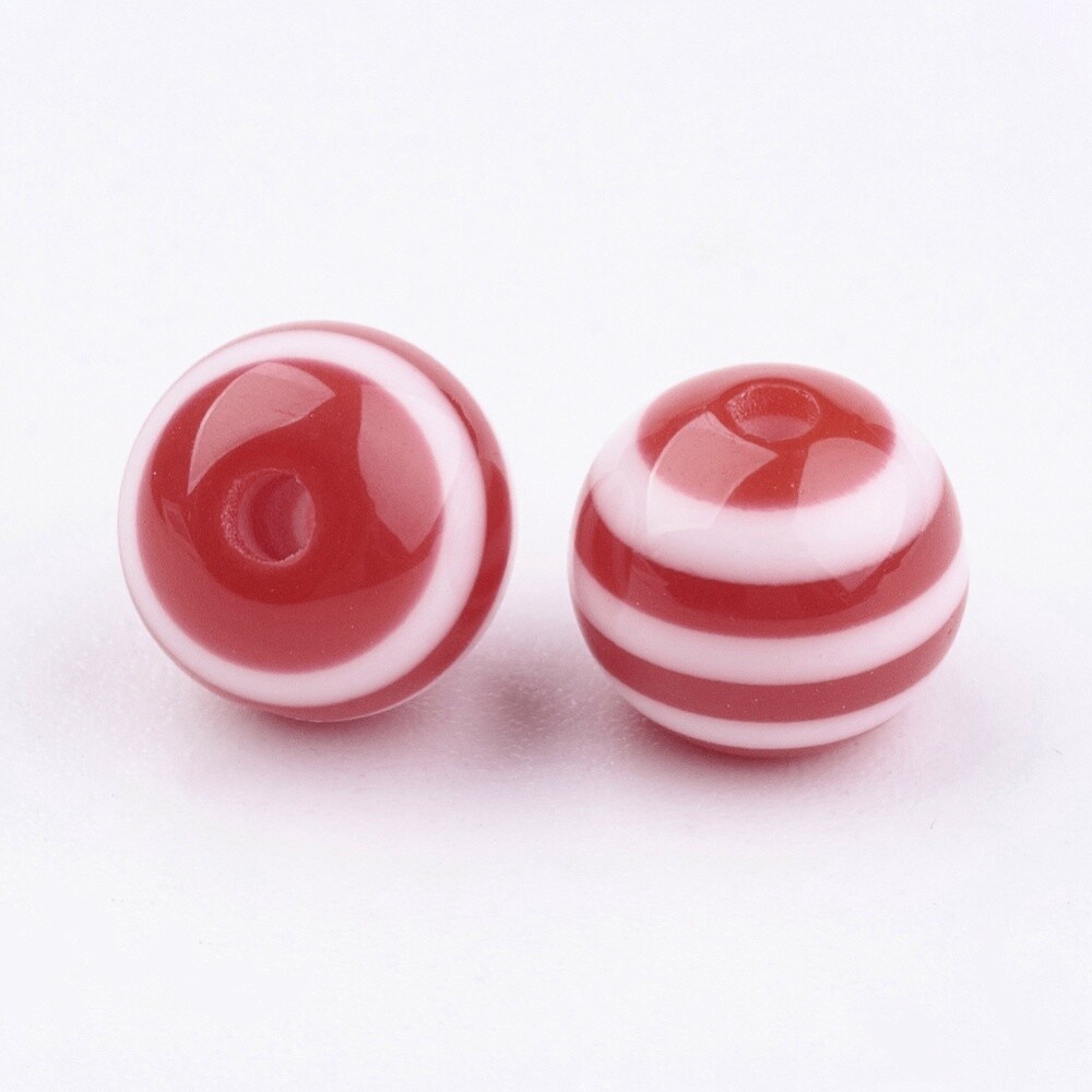 BG Tiff -  Red &amp; White Stripe 8mm