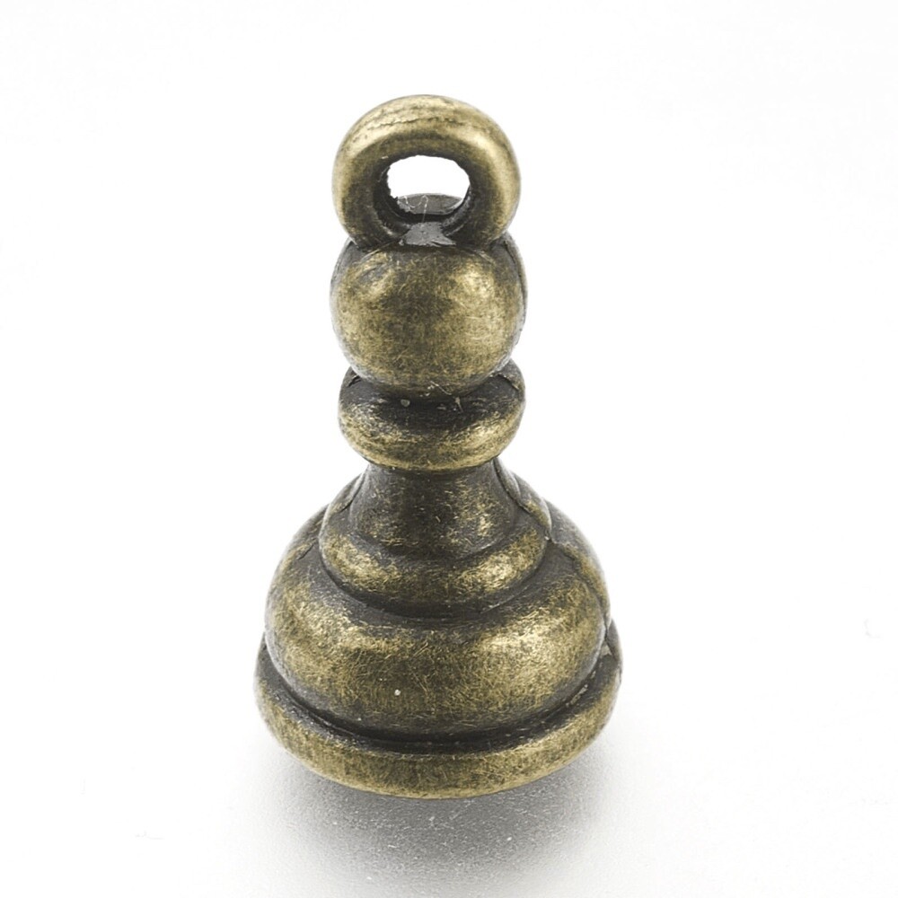 Chess Pawn Charm - Bronze 14.5x7.5mm