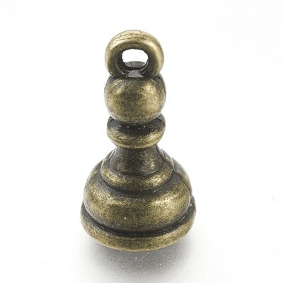 Chess Pawn Charm - Bronze 14.5x7.5mm