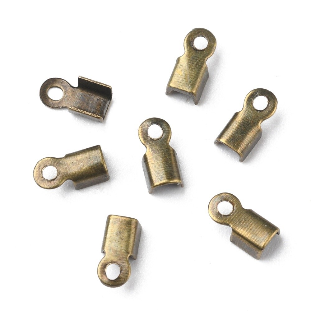 Leather Ends - Bronze 6x3mm