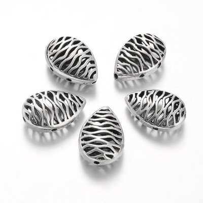 Multi Strand Spacer Teardrop -  Silver 20x14mm