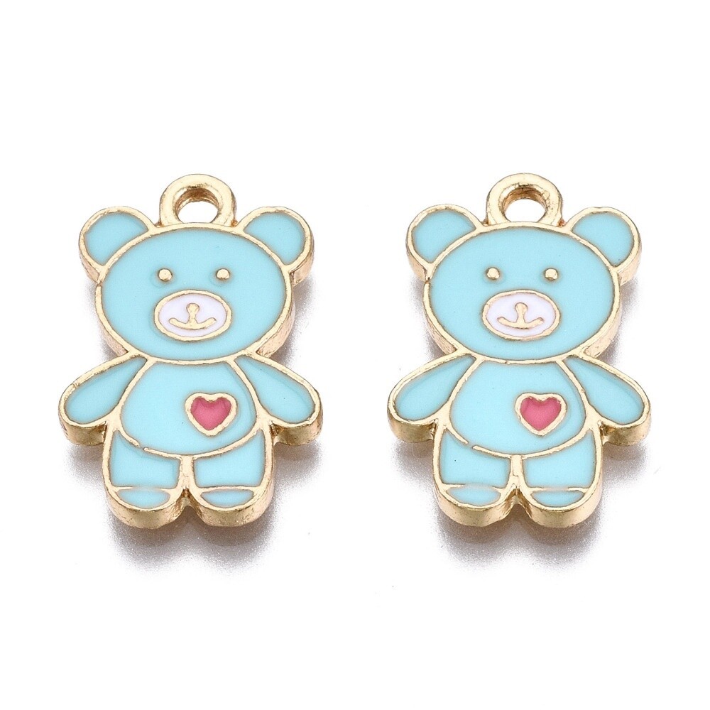 NZMH - Pink Or Blue Bear Charm 19.5x13mm