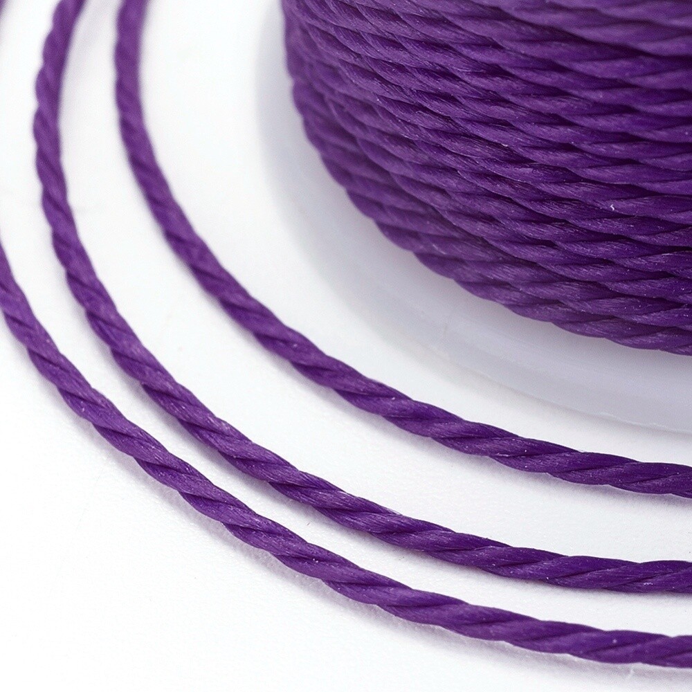 Polyester Waxed Twisted Cord - Purple 1mm