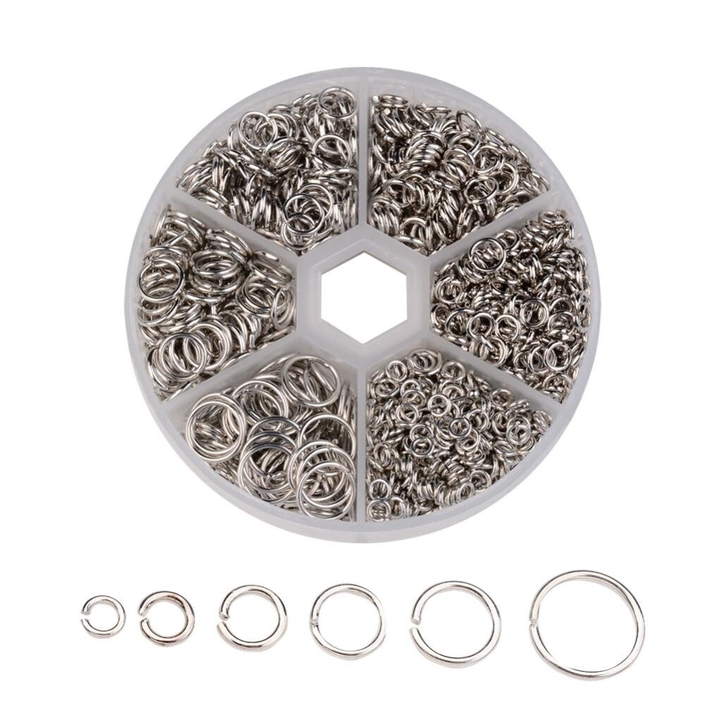 Inspiration Kit - 1,600 Piece 6 Size Jump Ring Mix Platinum