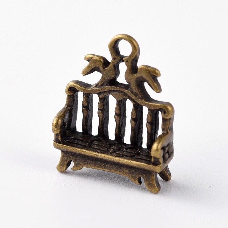 Bench Charm - Antique Bronze 16x13mm