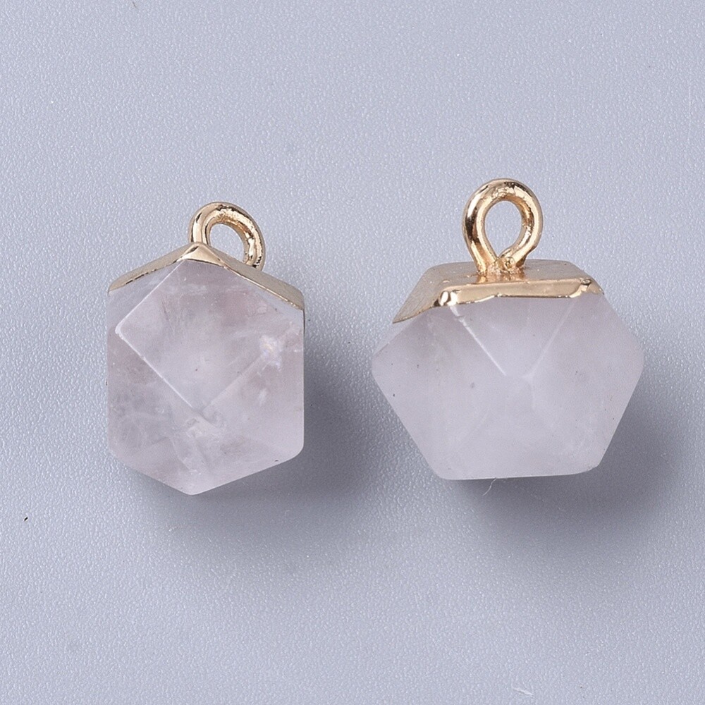 Star Cut Electroplated Quartz  Pendant (G)