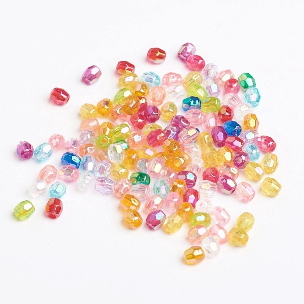 BG Faceted Oval - Mixed 3.5x4mm