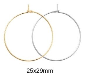 316 SS Hoops - Gold or Silver 29mm (Pair)