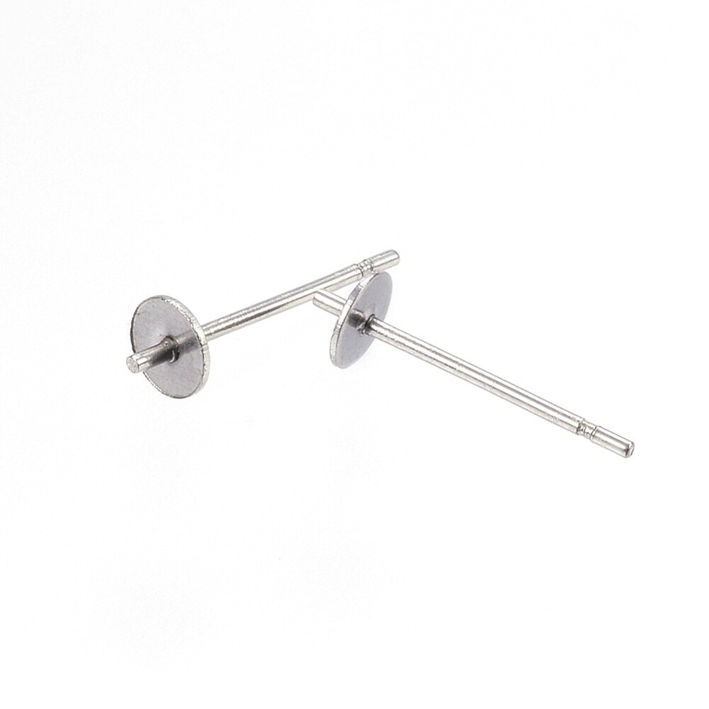 304 SS Half Drill Stud Post - 14x4mm (Pair)