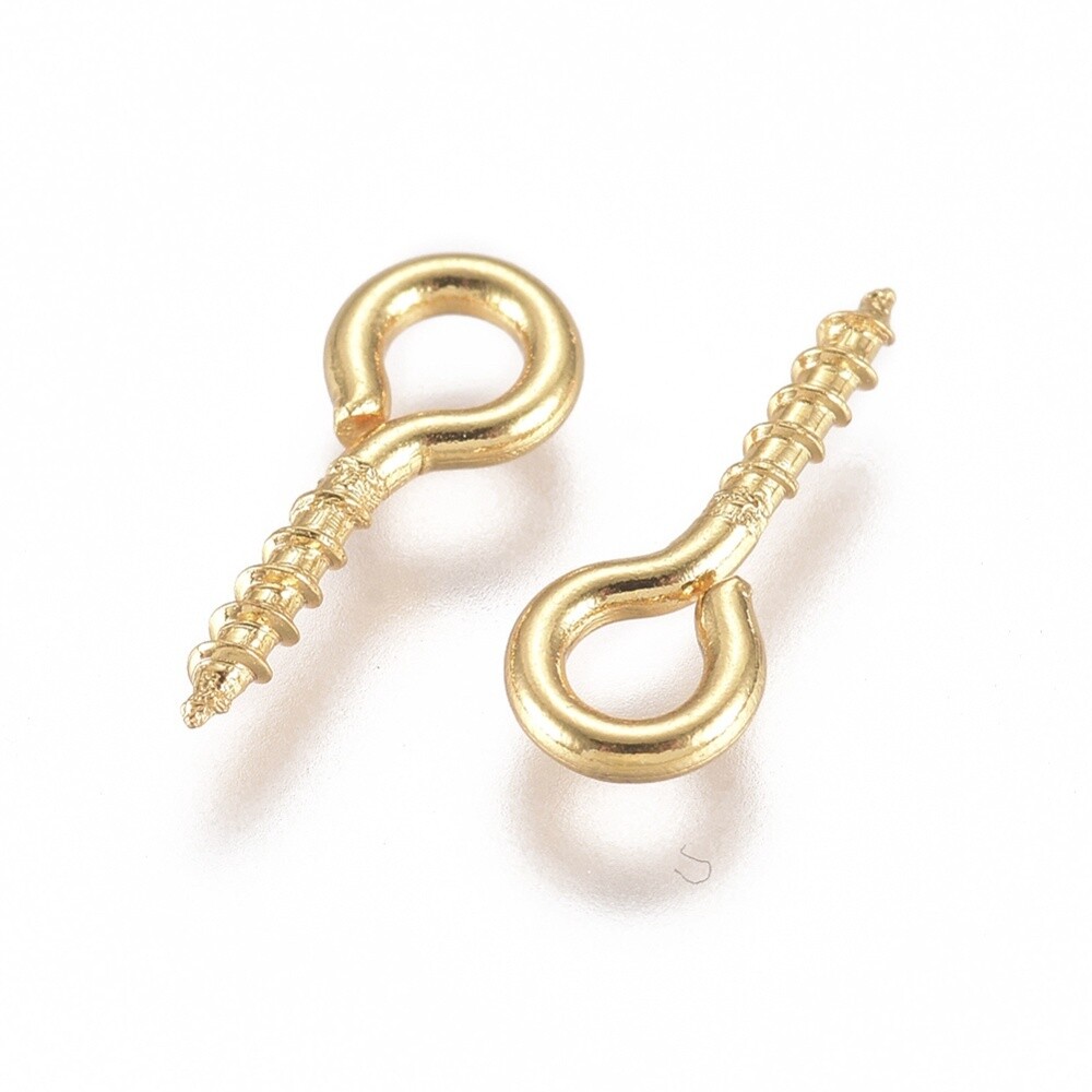 304 SS Peg Bails - Gold or Silver 10x4mm (1.4mm Pin)