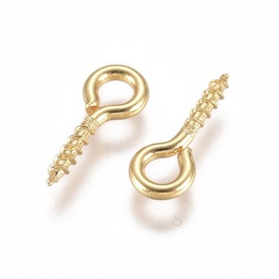 304 SS Peg Bails - Gold or Silver 10x4mm (1.4mm Pin)