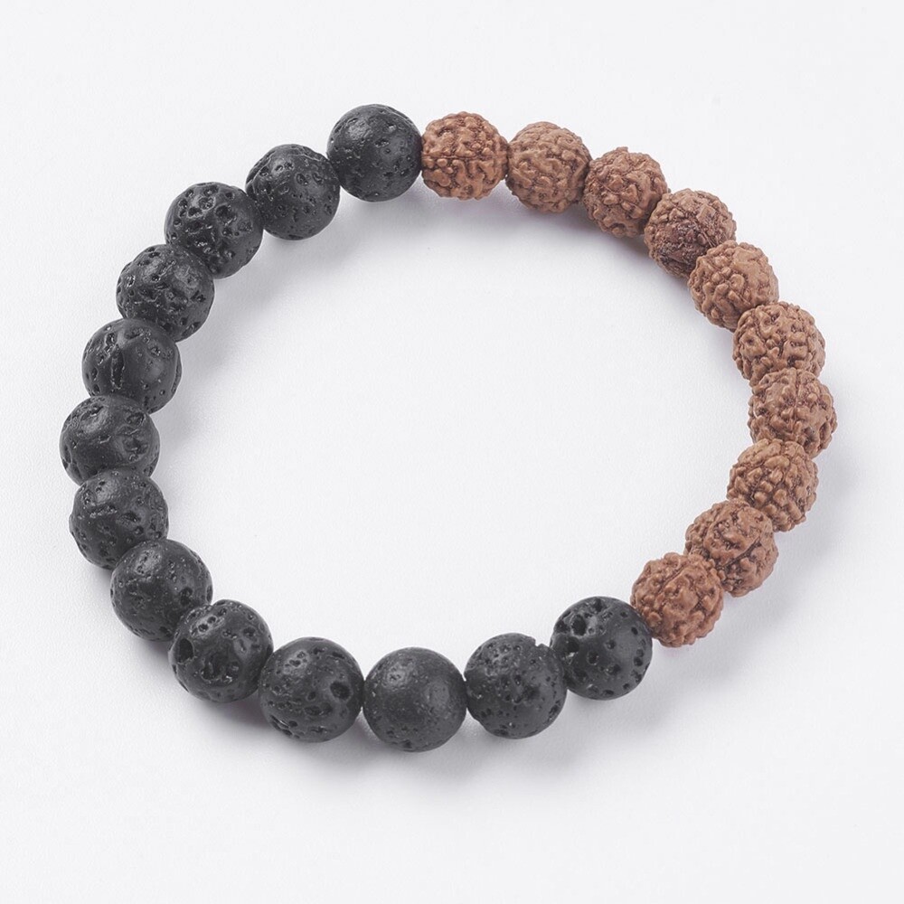 Lava &amp; Rudraksha Bracelet