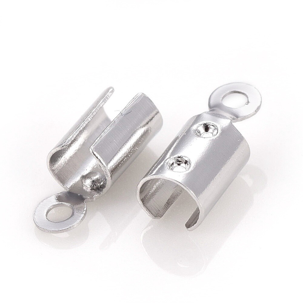 Cord End Round - Silver 8x3mm (3mm ID)