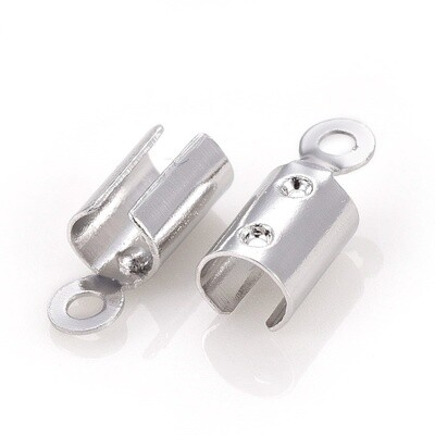 Cord End Round - Silver 8x3mm (3mm ID)