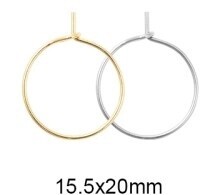 316 SS Hoops - Gold or Silver 20mm (Pair)
