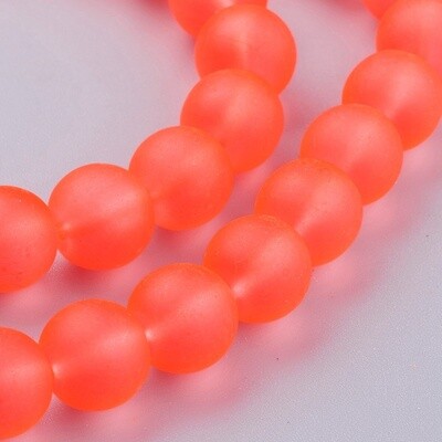Frosted Glass Tiff - Orange Red 10mm
