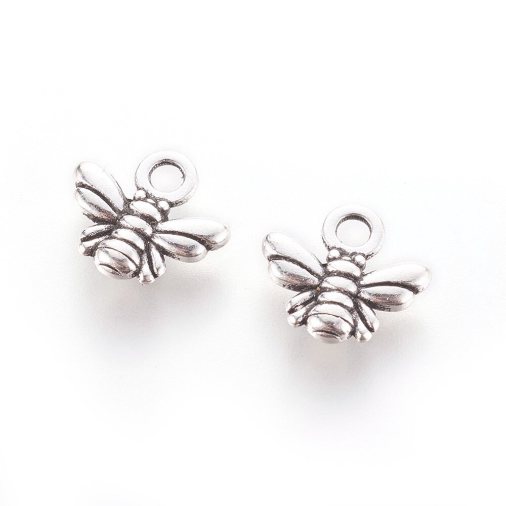 TS Bee Charm - Silver 10x11mm