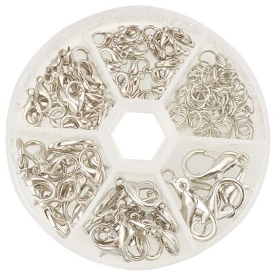 Lobster Clasps - Silver Mixed