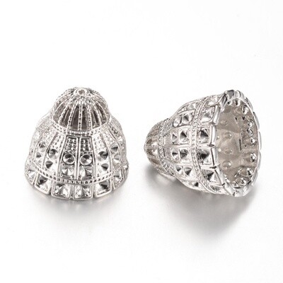 Bead Cone - Silver 23x24mm