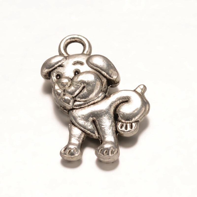 NZMH - Puppy Charm Silver 17x11mm