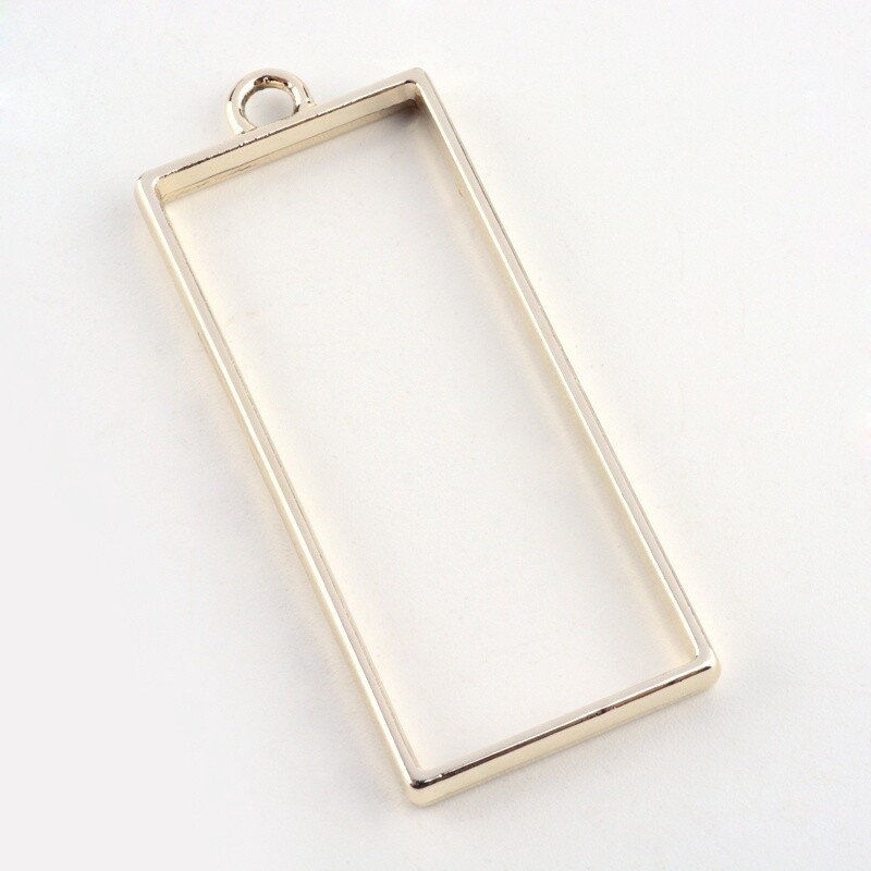 Bead Frame - Rectangle Gold 49x20mm